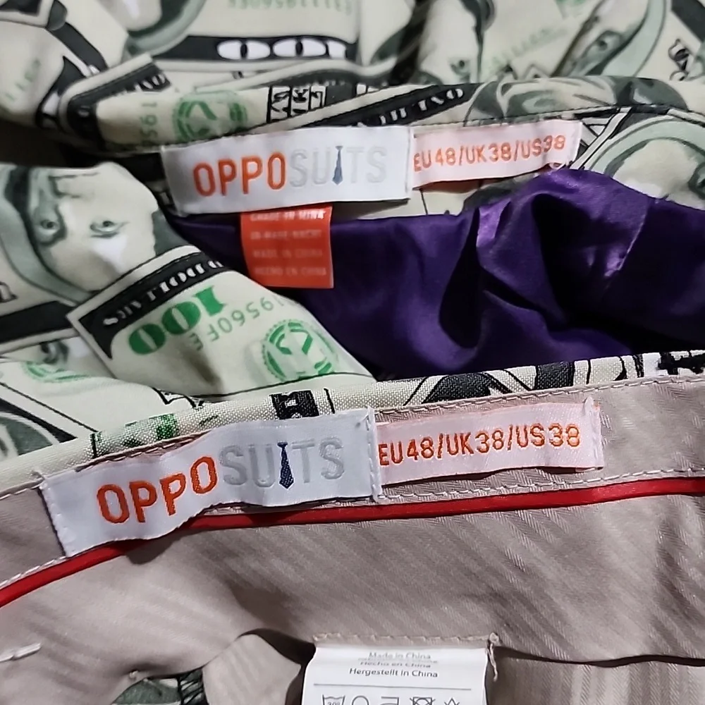 OPPO SUITS SET Stylish Money Print Blazer &  Pant  Green and Black